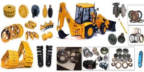 Heavy equipment spare parts laid out for inspection and supply support